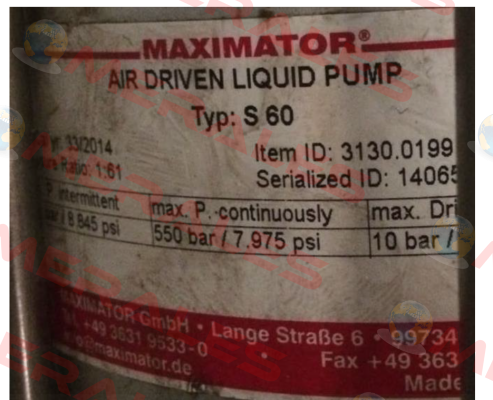 GBH 108 CODE:R154.02.01  Maximator