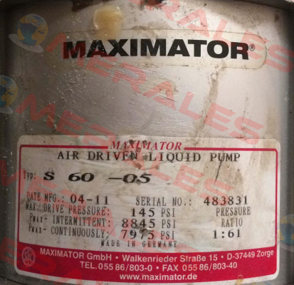 S60 / 3130.0199 Maximator