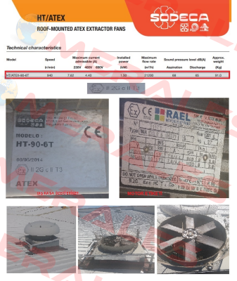 HT-90-6T/ATEX/EXII2G Ex-D Sodeca