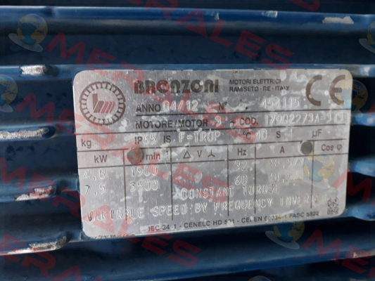 ANNO 04/12 N 0454115 COD 17902273A-313 OEM  Bronzoni