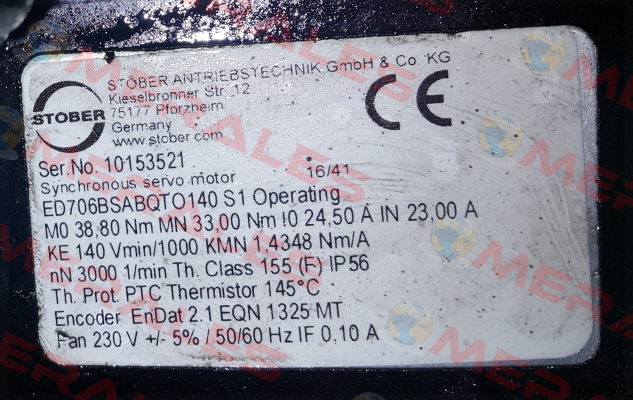 MV0000036173 , type ED706BSABQTO140 Stober
