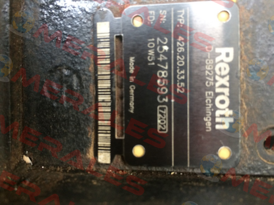 Spare part list for 426.20.33.52  Rexroth