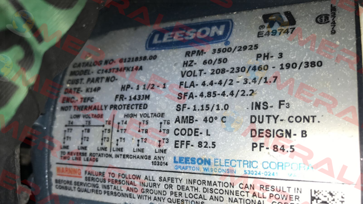 C143T34FK14A (obsolete) - replaced by 122085.00  Leeson