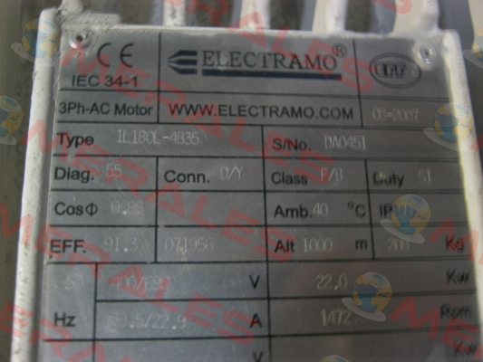 1L180L-4B35 obsolete, replaced by  YX3-180L-4  Electramo