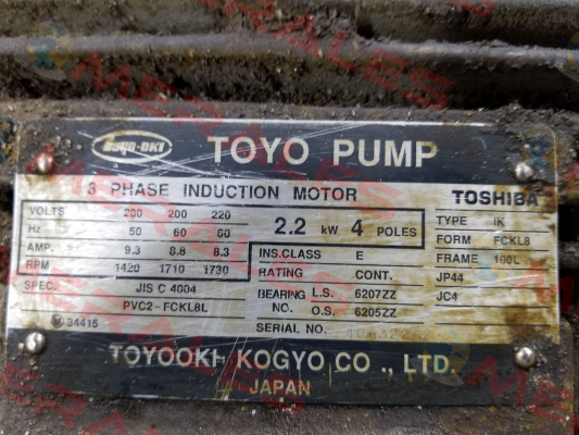 PVC2-FCKL8L obosolete replacement PVC2-IKH3-FCKLA21E-4P-2.2KW-CE  JTEKT FLUID POWER SYSTEMS CORPORATION (ex. Toyooki)