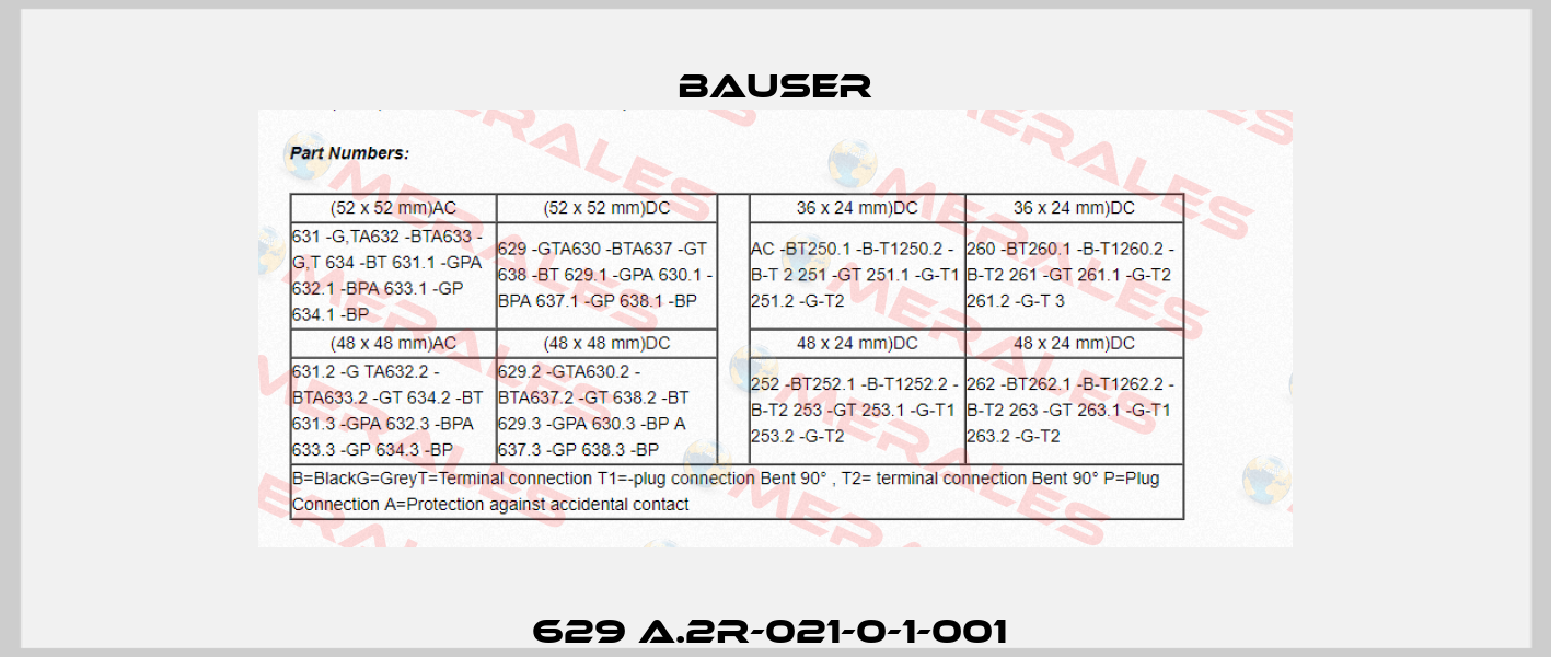 629 A.2R-021-0-1-001  Bauser
