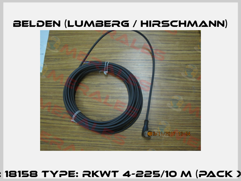 P/N: 18158 Type: RKWT 4-225/10 M (pack x10)  Belden (Lumberg / Hirschmann)