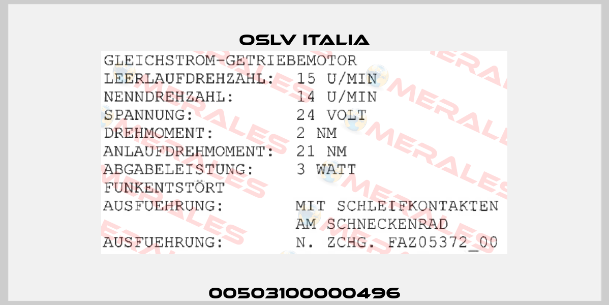 00503100000496 OSLV Italia