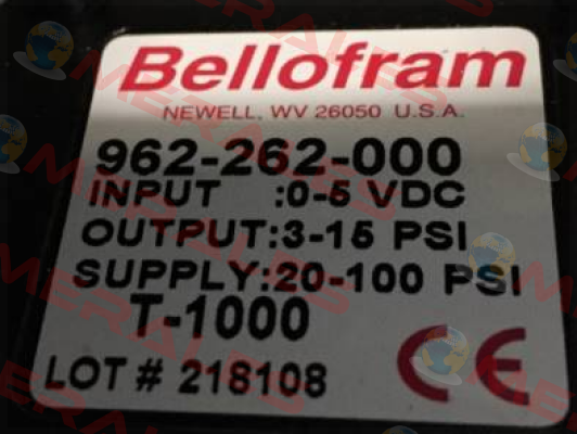 962-262-000 Bellofram
