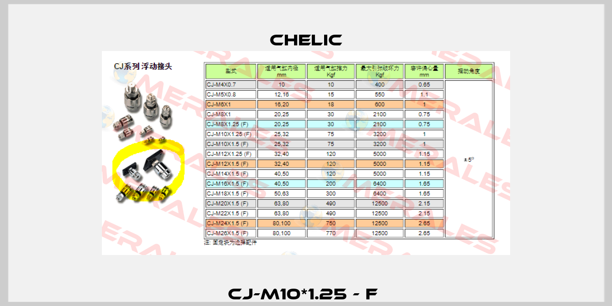 CJ-M10*1.25 - F  Chelic