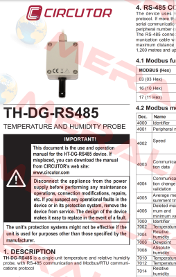 TH-DG-RS485  Circutor