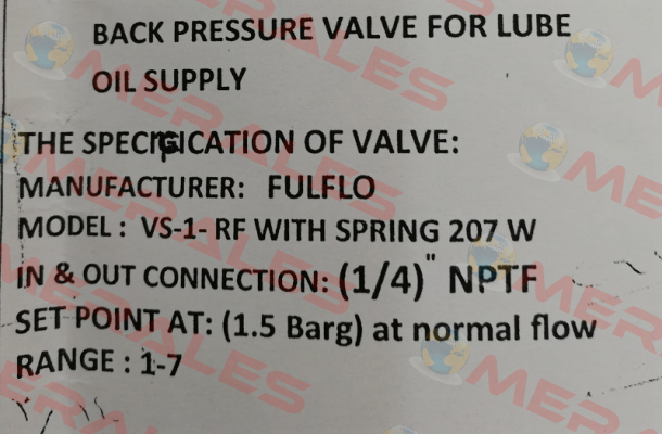 VS-2R-SS-WS  Fulflo