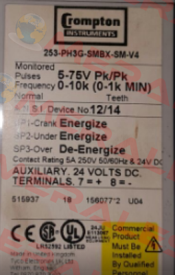 253-PH3G-SMBX-SM V4 CROMPTON INSTRUMENTS (TE Connectivity)