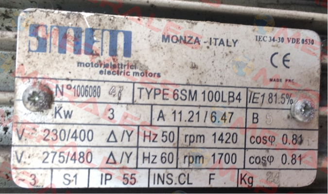 6SM 100LB4 obsolete, replaced by T3A100LB  Smem