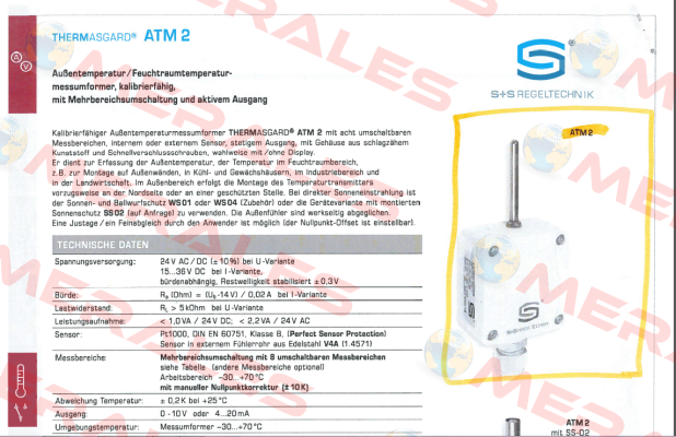 ATM2-U (p/n 1101-1141-0009-900) S+S REGELTECHNIK