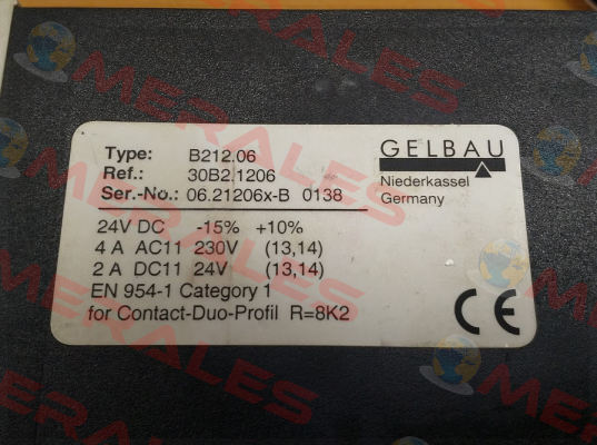 B212.06, Ref:30.B2.1206 Gelbau