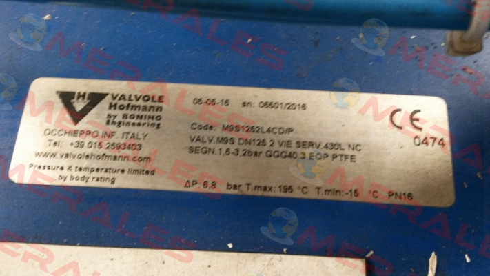 M9S1252L4CD/P Valvole Hofmann