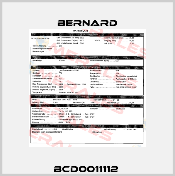 BCD0011112  Bernard