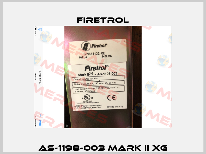 AS-1198-003 MARK II XG Firetrol
