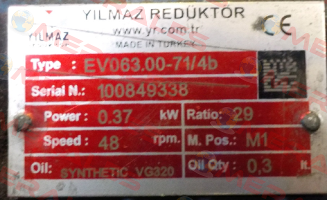 EV063.00-71M/4C  Yılmaz Redüktör