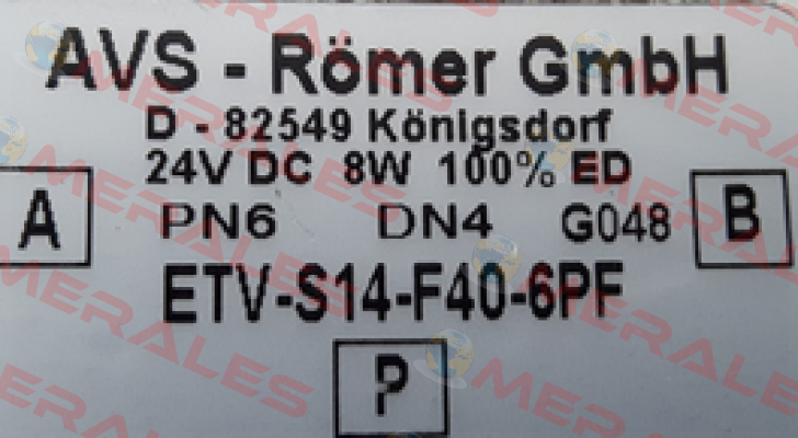 ETV-S14-F40-6PF  OEM for Thermoplan  Avs Römer