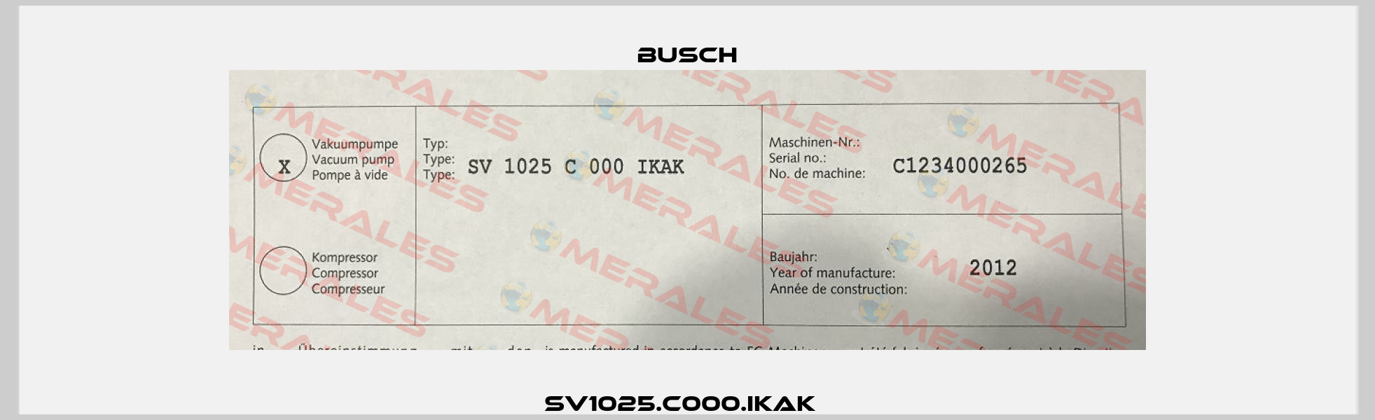 SV1025.C000.IKAK   Busch