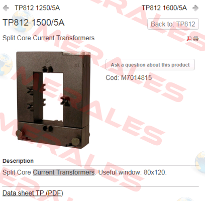 M70147 / TP-812 1250/5A Circutor