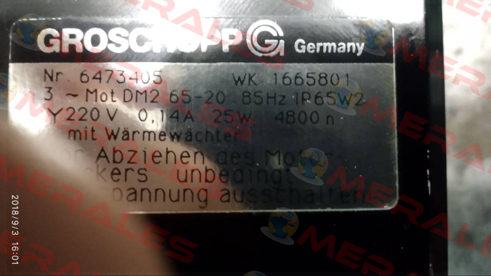 DM2 65-20  OEM  Groschopp
