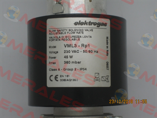 VML-3-RP1 - 230 VAC - 50/60 Hz - 360 mbar (stock) Elektrogas