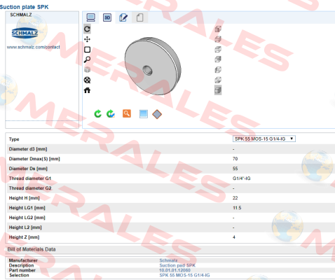 SPK 55 MOS EPDM-15 G1/4-IG Schmalz