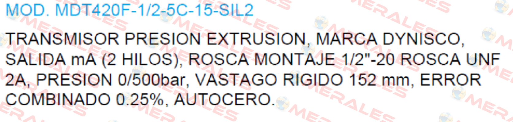 MDT420F-1/2-5C-15-SIL2 Dynisco