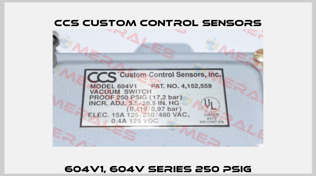 604V1, 604V Series 250 PSIG CCS Custom Control Sensors