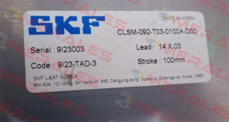 CLSM-092-T03-0100A-D00 Skf