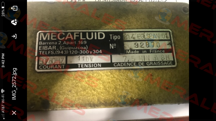 PA4EGLSPAN01 Mecafluid