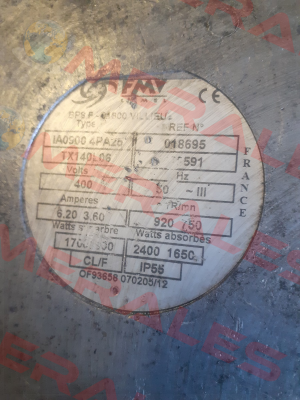 IA05004PA25 (TX140L06) 6.20 3.60 Ampers FMV-Lamel (now Ziehl Abegg)