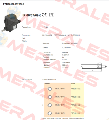 PFB9067L0075006 Ter Tecno Elettrica Ravasi