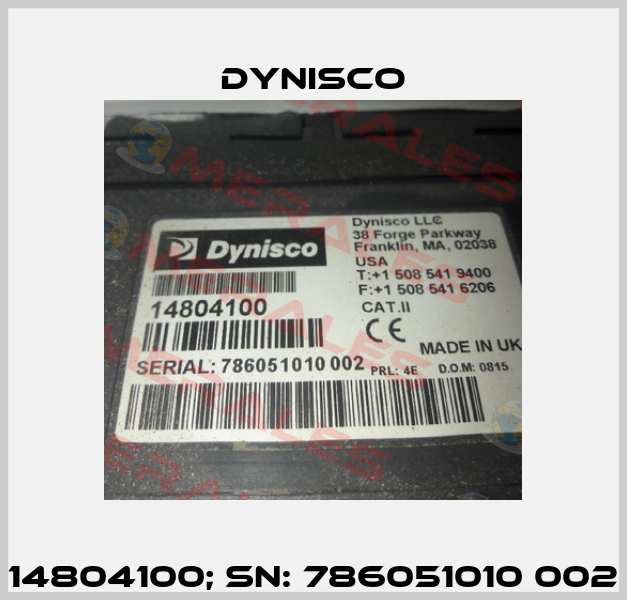 14804100; sn: 786051010 002 Dynisco