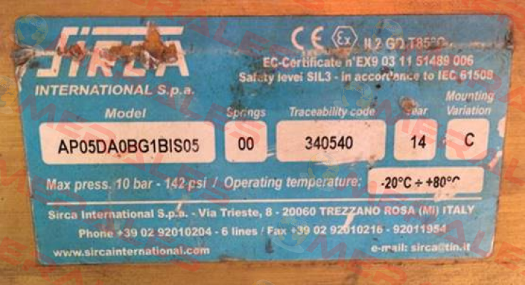 AP05DA0BG1BIS05 Sirca