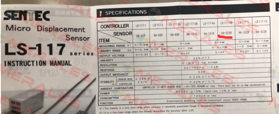 HA-225R(3.5M)-(3M)-( 0.5M) SENTEC