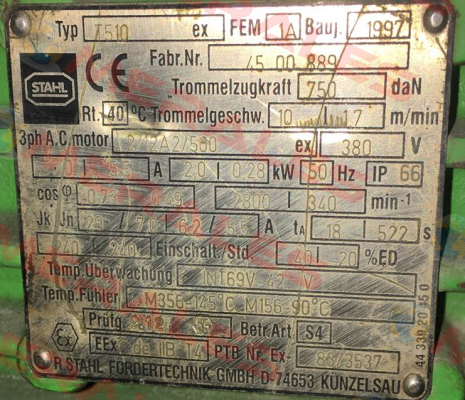 Type    T510 Stahl CraneSystems