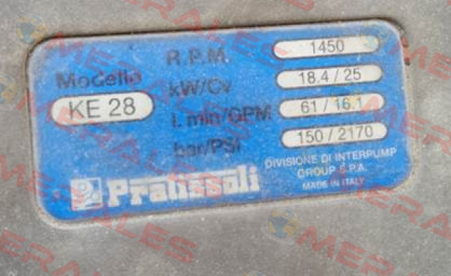 Model#: KE28 - Obsolete!! Replaced by "KE28H" Pratissoli