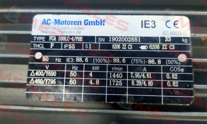 FCA 100 LC-4 / PHE - B5 400 /690 AC Motoren