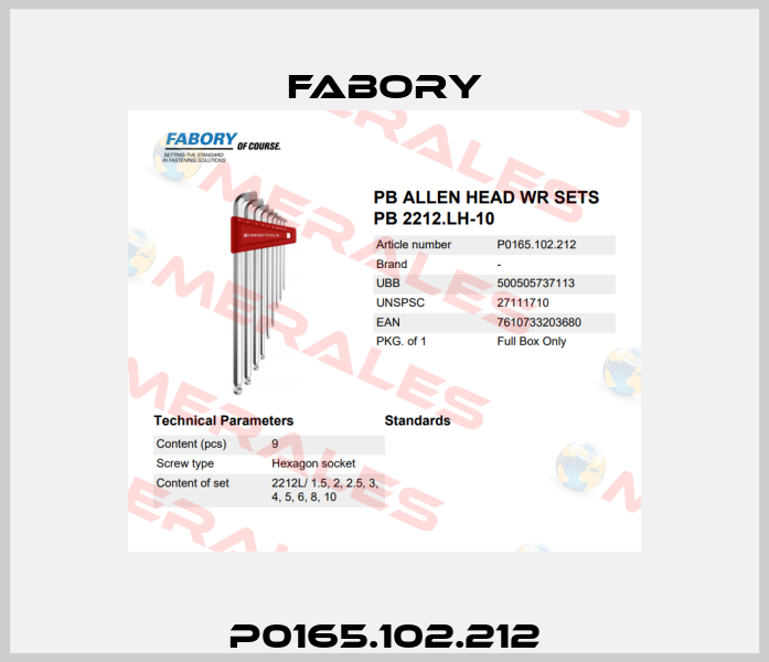 P0165.102.212 Fabory