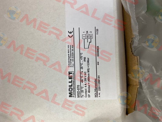 P/N: 90261089; Type:MSD-070 Mollet