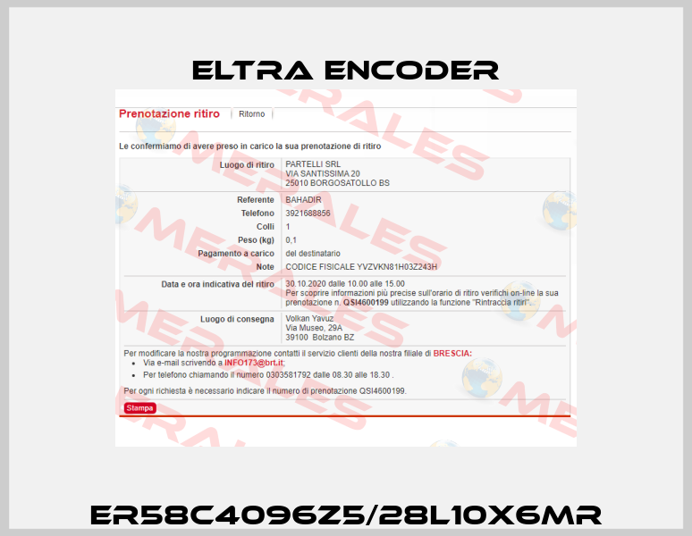 ER58C4096Z5/28L10X6MR Eltra Encoder