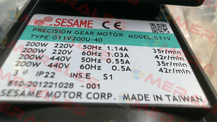reducer for G11V200S-40 Sesame Motor
