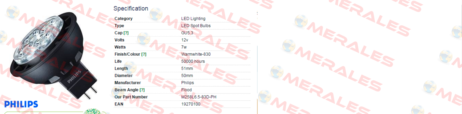 MLEDV6WGU533036-78543900 (M258L6.5-83D-PH)  Philips