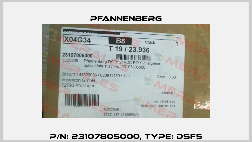 P/N: 23107805000, Type: DSF5 Pfannenberg