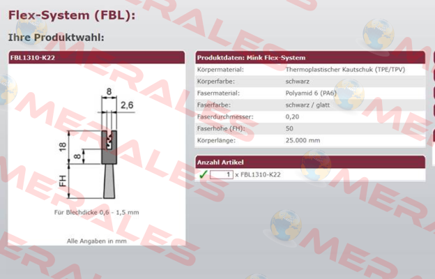 FBL1310-K22 Mink Bürsten