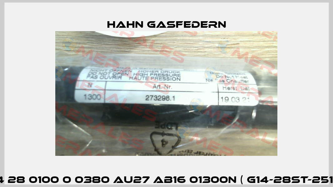 G 14 28 0100 0 0380 AU27 AB16 01300N ( G14-28ST-25140) Hahn Gasfedern